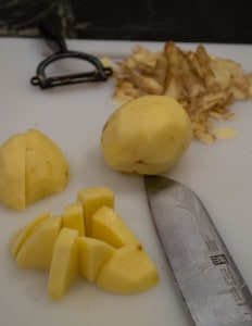 chopped golden potatoes