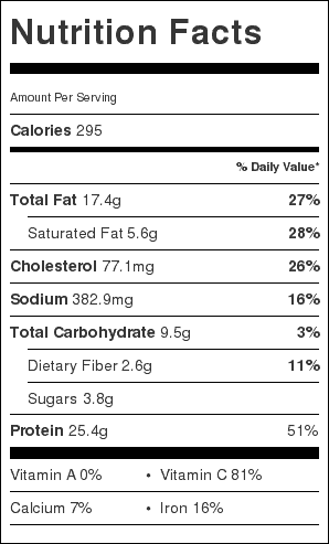 Paleo Steak Fajitas Nutrition Facts
