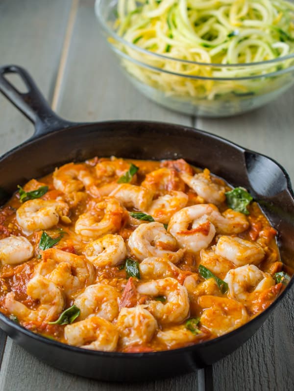 Shrimp-with-roasted-tomato-sauce-with-zoodles